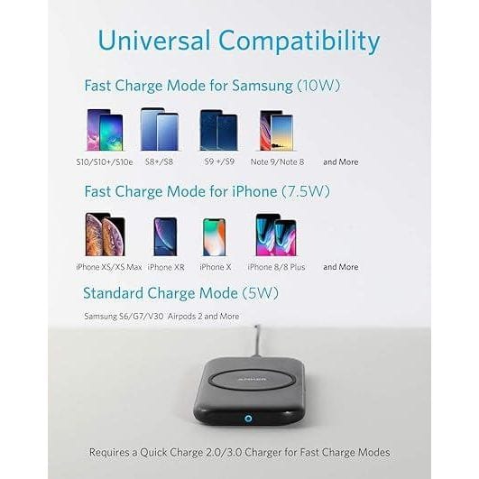 Anker A2505K11 Anker Powerwave Base Pad - Fast Wireless Charger