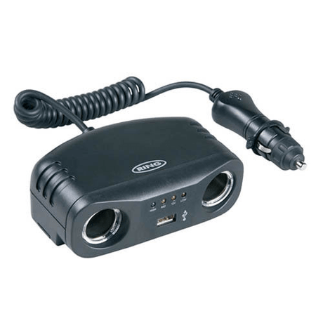 CLICKK Home Store ABC-0265 Ring Portable 12v Multisocket Car Charger With USB