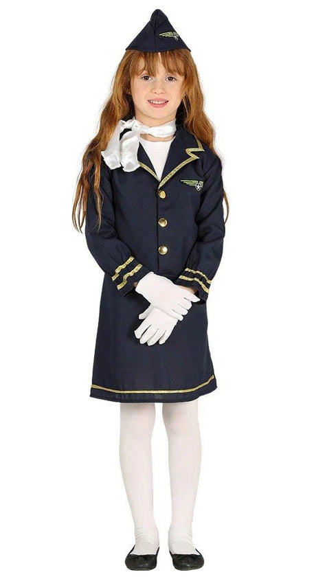 Kids Fancy Dress 87547 Child Air Hostess Friendly Skies Costume - 7-9 Years