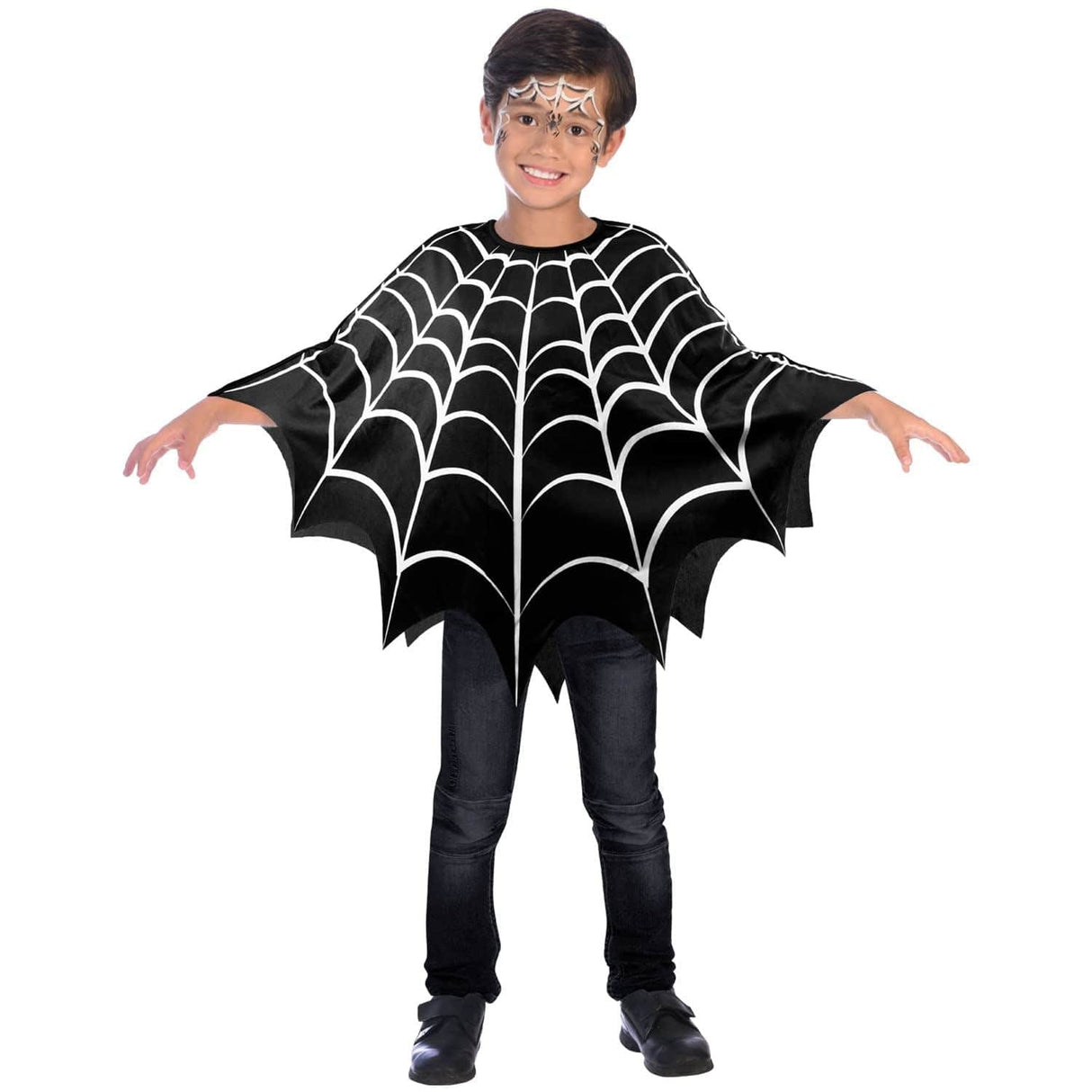 Kids Fancy Dress 9918097 Child Amscan Spiderweb Spider Web Poncho Costume - One size