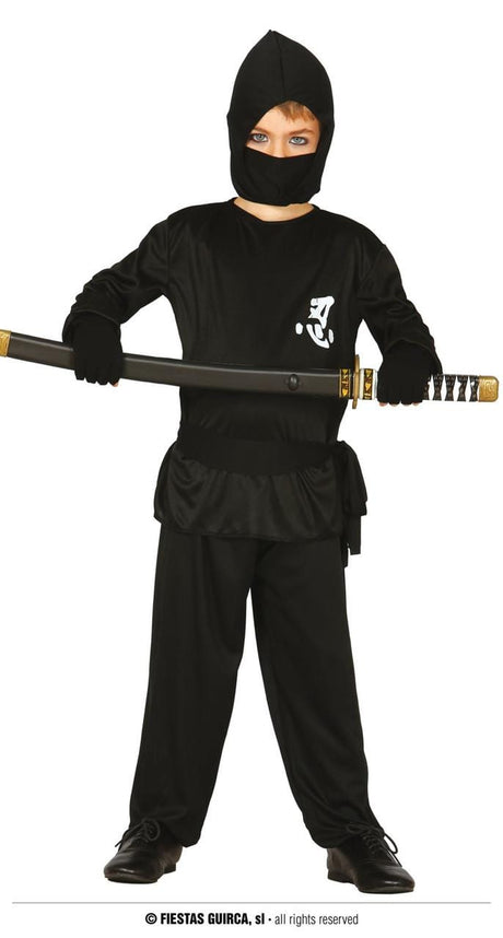 Kids Fancy Dress 78571 Child Black Ninja Costume - 5-6 Years