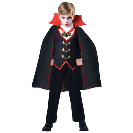 Kids Fancy Dress 9904767 Child Count Dracula Boys Halloween Costume - 4-6 Years