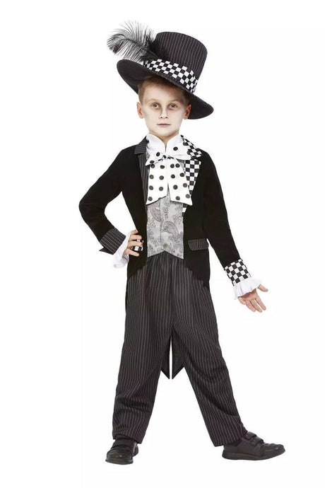 Kids Fancy Dress 00525M Child Dark Mad Hatter Costume - Medium