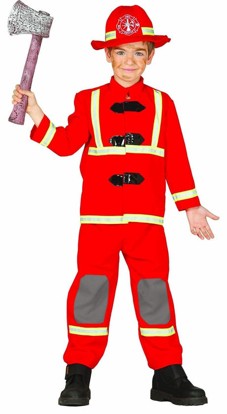 Kids Fancy Dress 83356 Child Deluxe Firefighter Costume - 7-9 Years