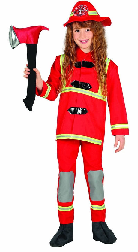 Kids Fancy Dress 83356 Child Deluxe Firefighter Costume - 7-9 Years