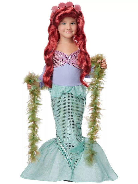 Kids Fancy Dress 00015M Child Lil Mermaid Princess Ariel Costume - M