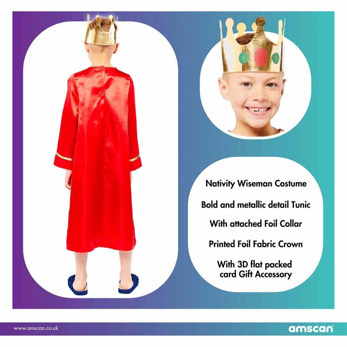 Kids Fancy Dress 9912343 Child Nativity Wise Man Child Costume - 8-10 Years