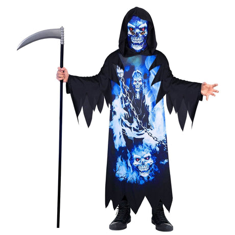 Kids Fancy Dress 9908586 Child Neon Reaper Sustainable Costume - 8-10 Years