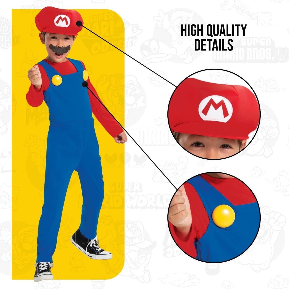 Kids Fancy Dress 1752HO01 Child Officially Licensed Super Mario Costume - M