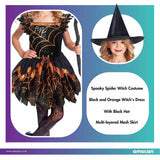 Kids Fancy Dress 9911967 Child Spooky Spider Witch Costume - 3-4 Years