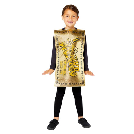 Kids Fancy Dress 192937100592 Child Willy Wonka Golden Ticket Tabard Costume - 3-7 Years