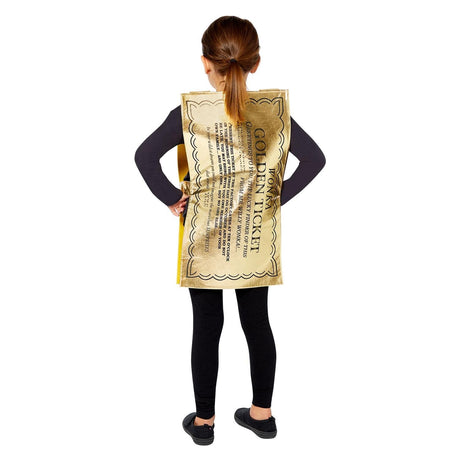 Kids Fancy Dress 192937100592 Child Willy Wonka Golden Ticket Tabard Costume - 3-7 Years