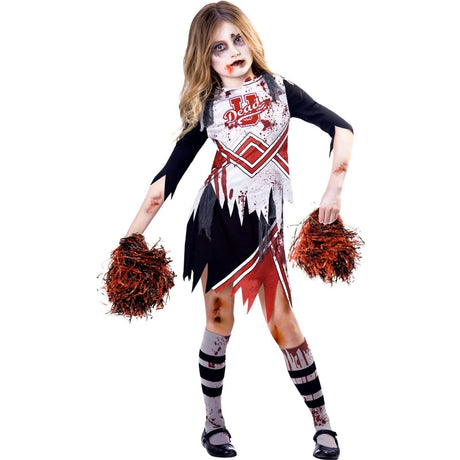 Kids Fancy Dress 9902693 Child Zombie Cheerleader Halloween Costume - 11-12 Years