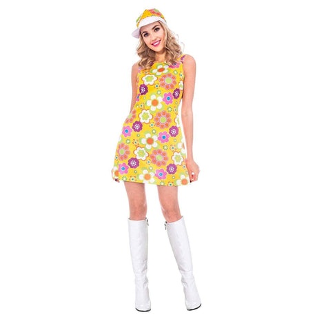 Womens Fancy Dress 9905114 Amscan Women's 60s Flower Power Dress - M