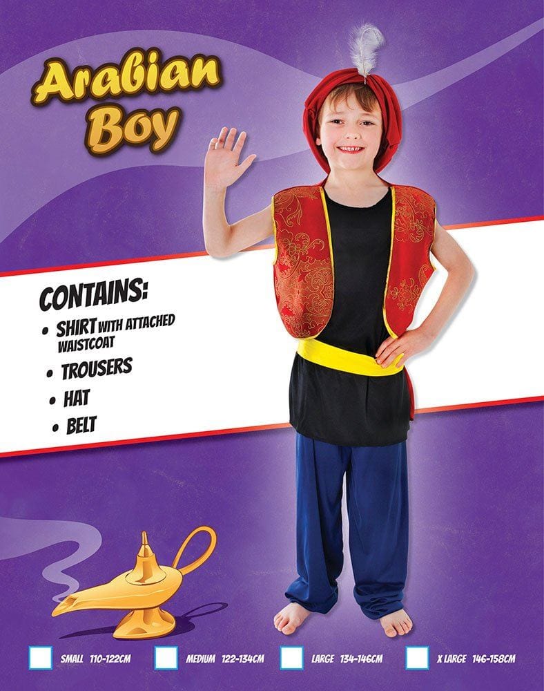 CLICKK Home Store CC982 Child Arabian Boy Aladdin Inspired Costume - M