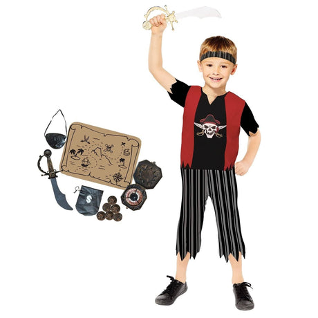 Kids Fancy Dress 9911443 Child Caribbean Pirate Costume - 6-8 Years