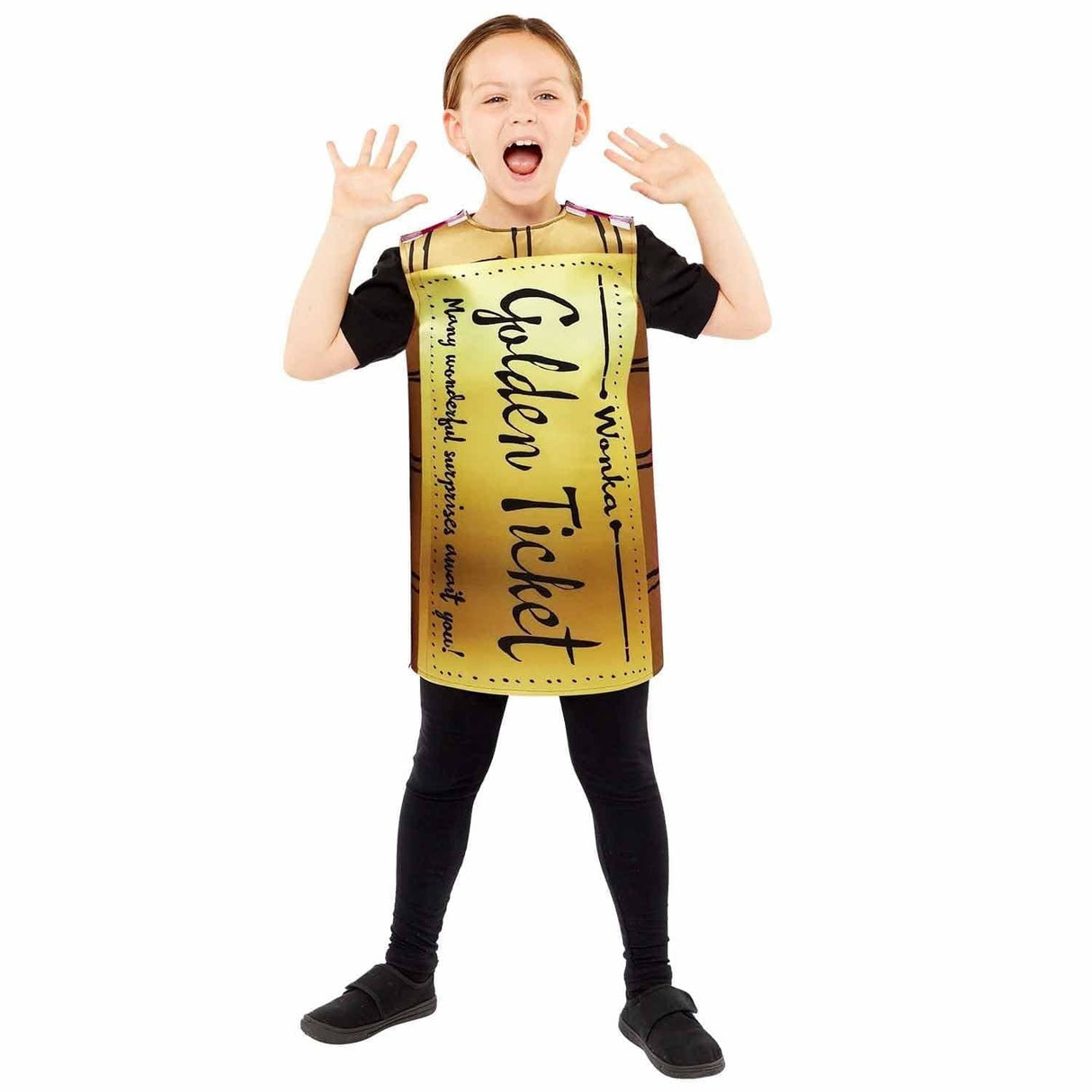 CLICKK Home Store 9916197 Child Golden Ticket Wonkabar Costume - 8-12 Years