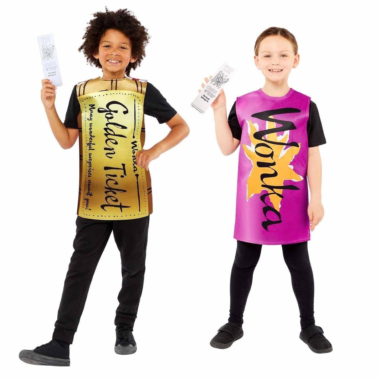 CLICKK Home Store 9916197 Child Golden Ticket Wonkabar Costume - 8-12 Years