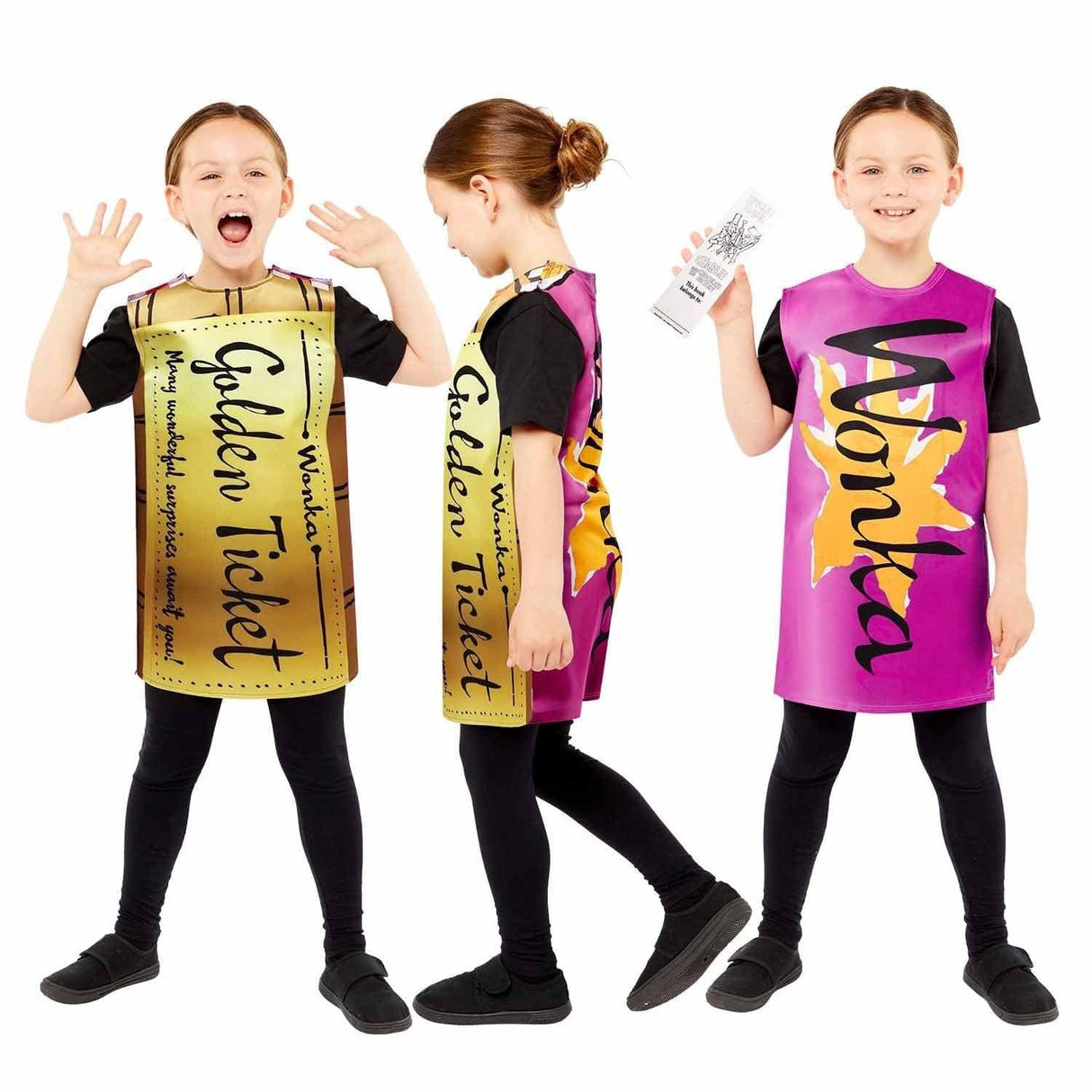 CLICKK Home Store 9916197 Child Golden Ticket Wonkabar Costume - 8-12 Years