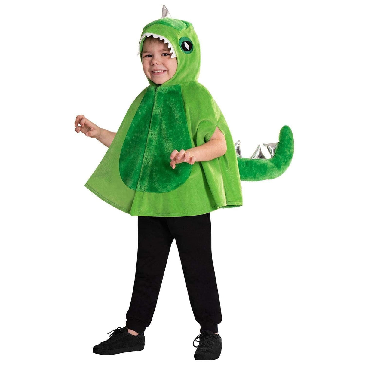 Kids Fancy Dress 9905813 Child Green Dinosaur Hooded Cape Costume - 4-8 Years