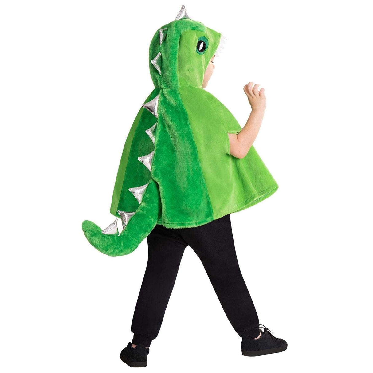 Kids Fancy Dress 9905813 Child Green Dinosaur Hooded Cape Costume - 4-8 Years