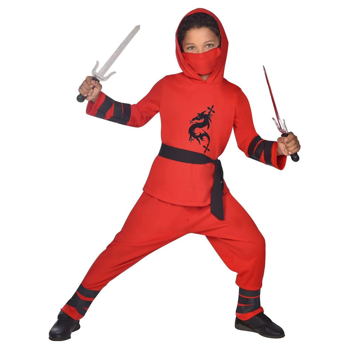 CLICKK Home Store 9910942 Child Ninja Warrior Red Costume - 6-8 Years