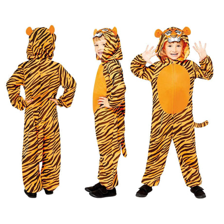 CLICKK Home Store 9908792 Child Tiger Onesie Costume - 6-8 Years