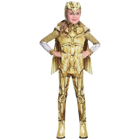 Kids Fancy Dress 9906678 Child Wonder Woman Gold Hero Costume - 8-10 Years