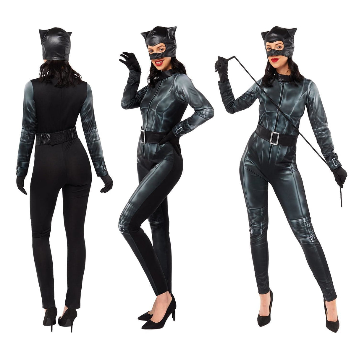 CLICKK Home Store 9913380 Ladies Catwoman Fancy Dress DC Comic Costume - S