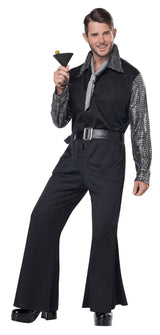 Mens Fancy Dress 5120-074M Men's Flashy 70's Style Jumpsuit Costume - M