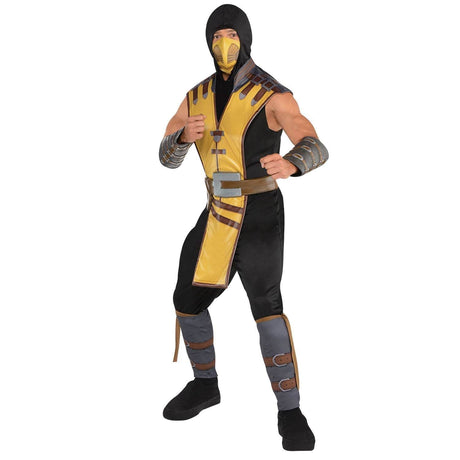 Mens Fancy Dress 9909038 Men's Mortal Kombat Scorpion Costume - M