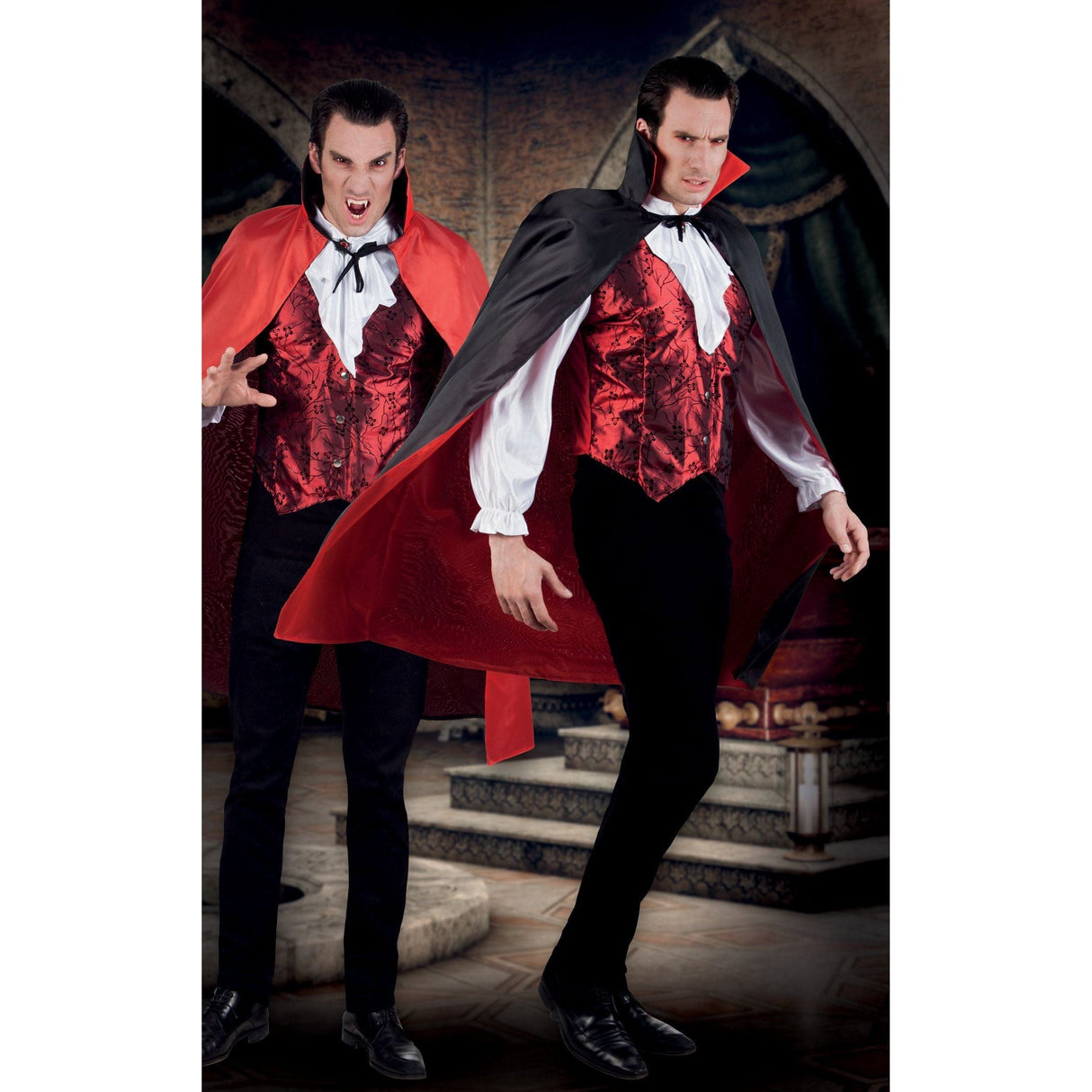 Mens Fancy Dress 96934 Men's Vampire Dracula Reversible Cape Halloween Fancy Dress