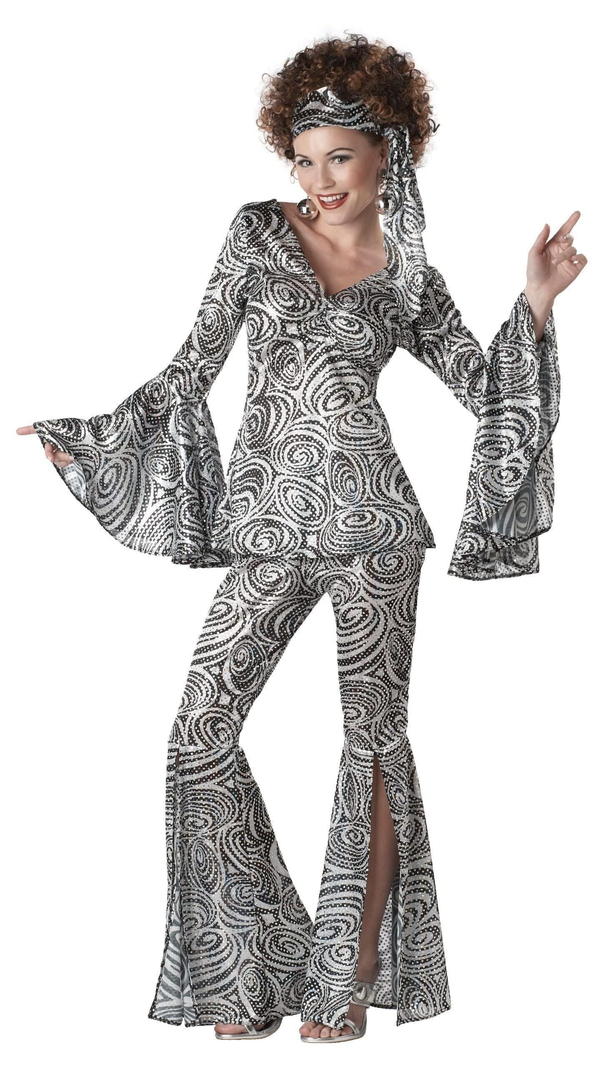 Womens Fancy Dress FOXY LADY SIZE LARGE Women's California Costume Foxy Disco Lady Fancy Dress - L