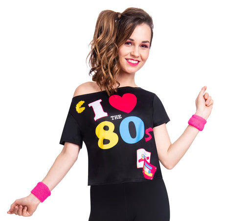 CLICKK Home Store 9906987 Women's 'I Love the 80s' T-Shirt - S