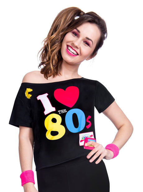 CLICKK Home Store 9906987 Women's 'I Love the 80s' T-Shirt - S