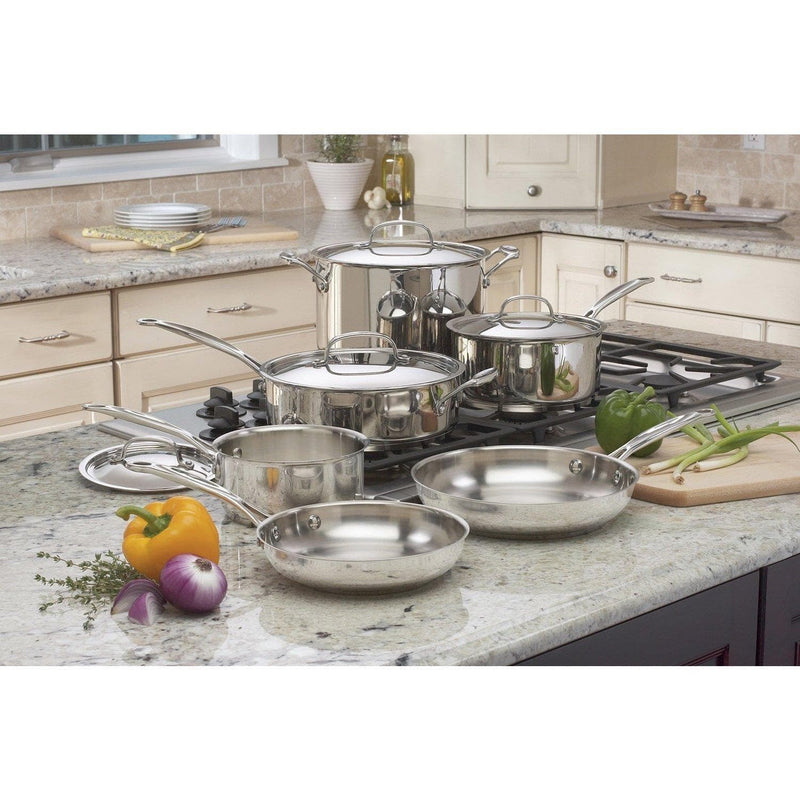 CLICKK Home Store 77-11G Cuisinart Chef's Classic 11 Piece Stainless Steel Durable Aluminium Cookware Set