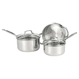 CLICKK Home Store 77-11G Cuisinart Chef's Classic 11 Piece Stainless Steel Durable Aluminium Cookware Set