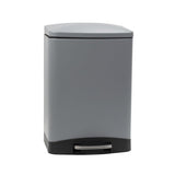 CALITEK 6 Litre Pedal Waste Bin Soft Close Lid and Removable Inner Bucket Hands Free Odour Proof Matt Finish Grey