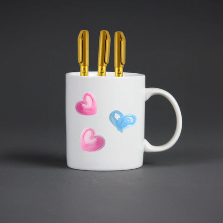 CLICKK Home Store BST-000485 DIY Colour Your Own Mug Kit - Ceramic Mug with 3 Special Markers