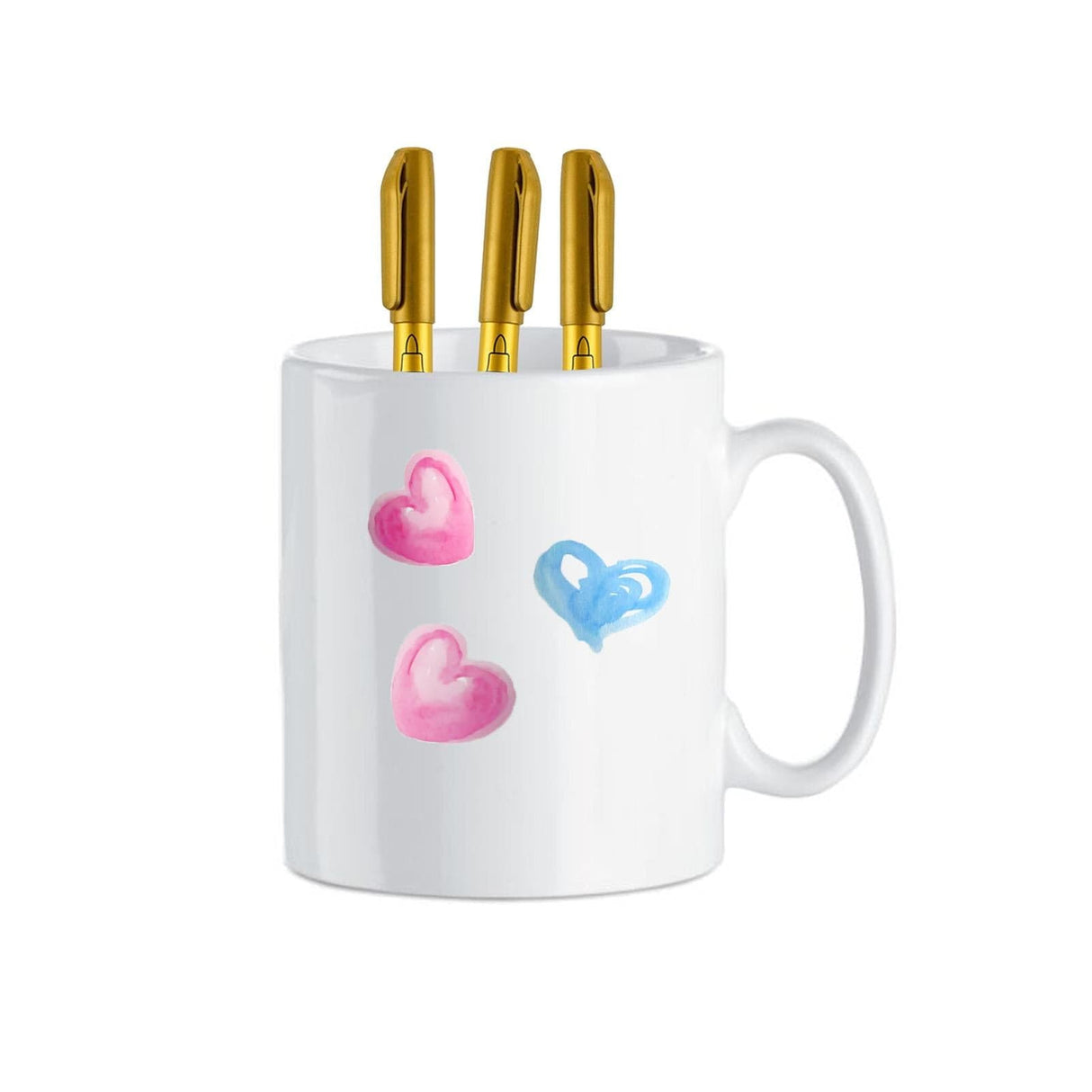 CLICKK Home Store BST-000485 DIY Colour Your Own Mug Kit - Ceramic Mug with 3 Special Markers