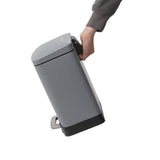 CALITEK 6 Litre Pedal Waste Bin Soft Close Lid and Removable Inner Bucket Hands Free Odour Proof Matt Finish Grey