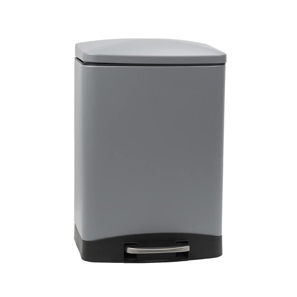 CALITEK 12 Litre Pedal Waste Bin Soft Close Lid and Removable Inner Bucket Hands Free Odour Proof Matt Finish Grey