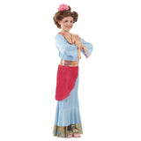Girls Blue Oriental Princess Fancy Dress Costume - 6-8 years