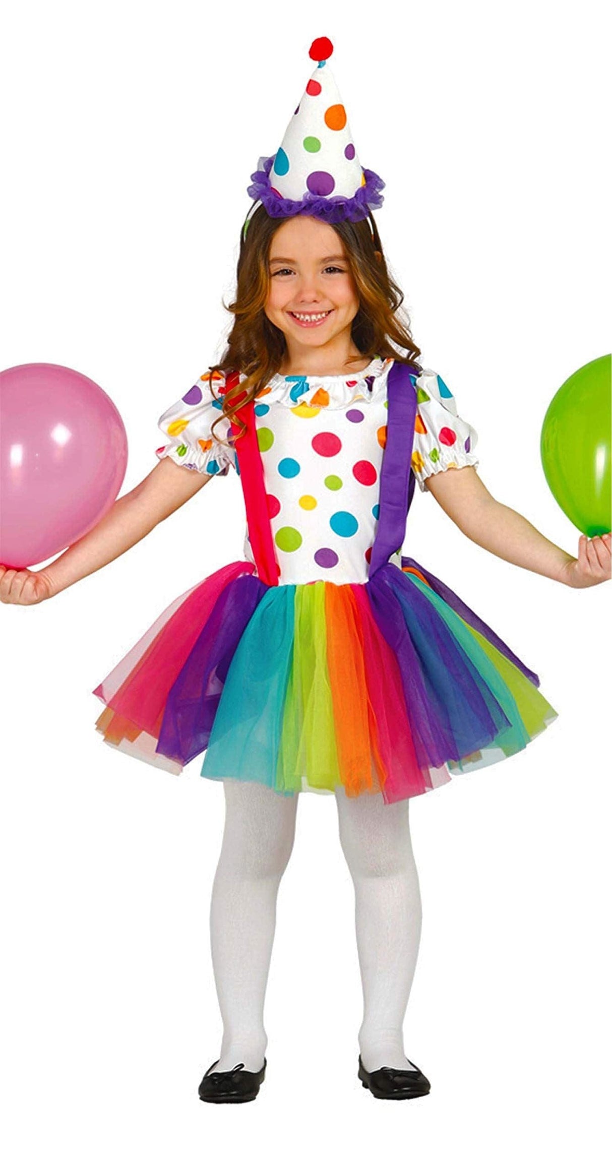 Fancy Dress 85586 Girls Big Top Colourful Clown Costume