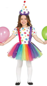 Fancy Dress 85587 Girls Big Top Colourful Clown Costume