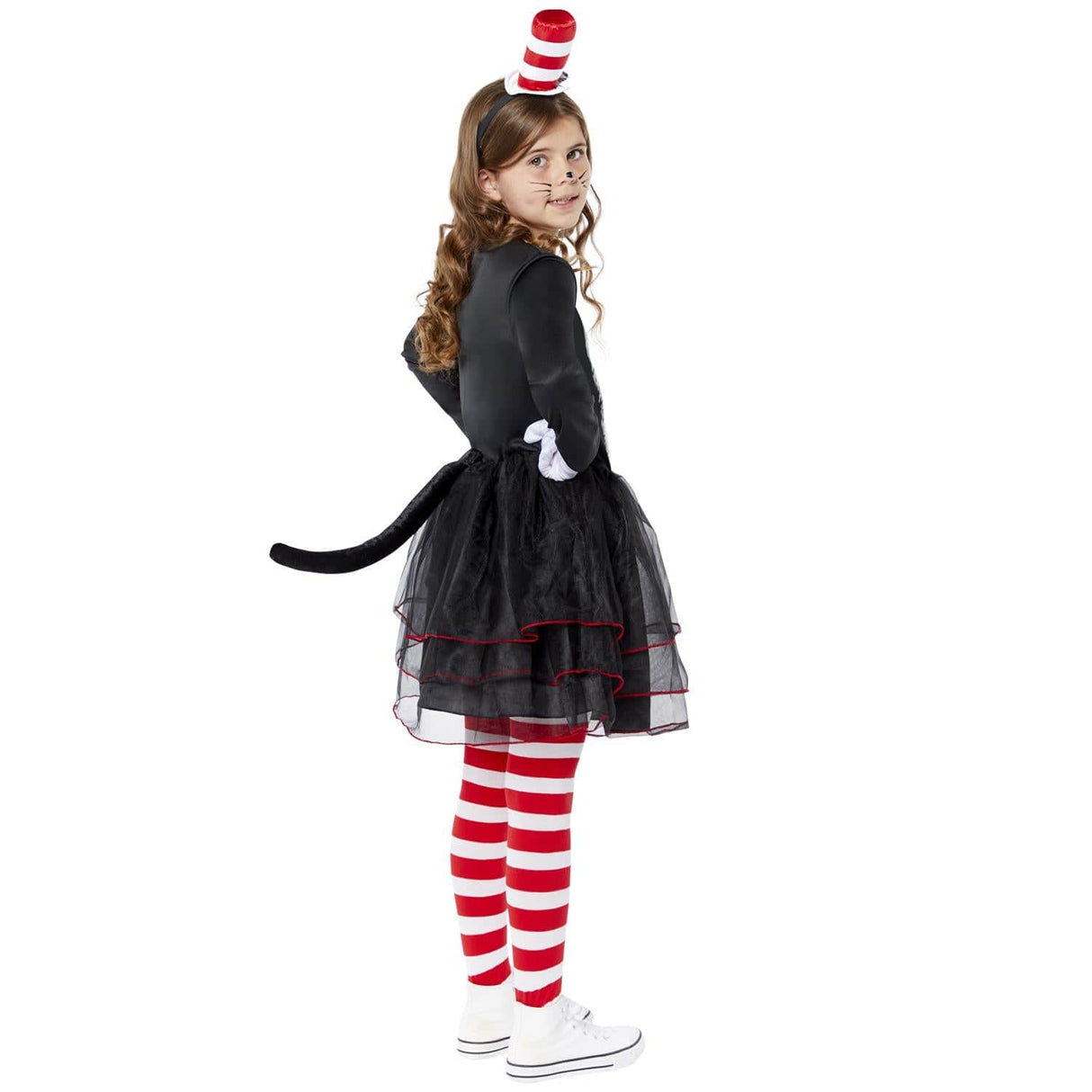 Girls Fancy Dress 9904200 Girls Cat in The Hat Dress Costume Set - 8-10 Years