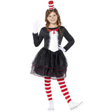 Girls Fancy Dress 9904200 Girls Cat in The Hat Dress Costume Set - 8-10 Years