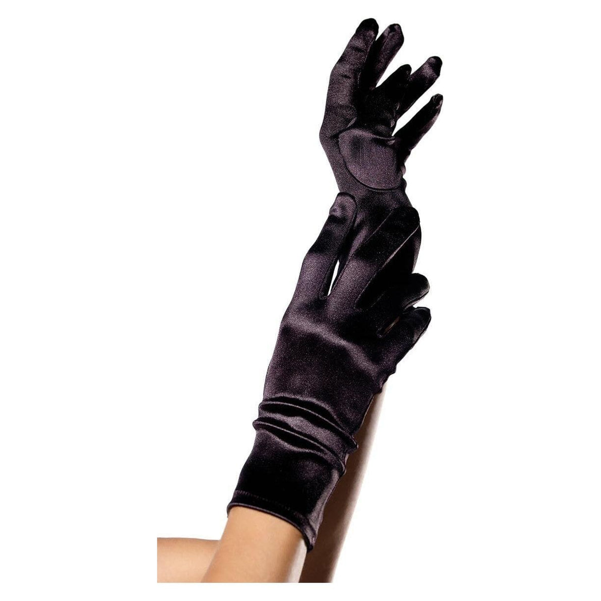 Womens Fancy Dress 2B22001 Leg Avenue Satin Burlesque Gloves - Black