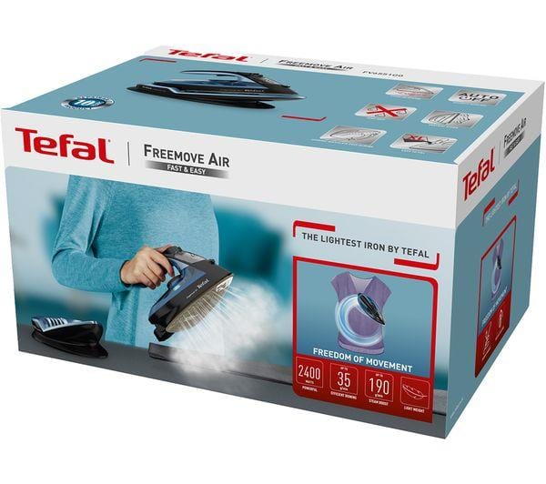 Tefal FV6551G0 Tefal FV6551G0 Freemove Air 2400W 0.25L Cordless Steam Iron Black/Blue