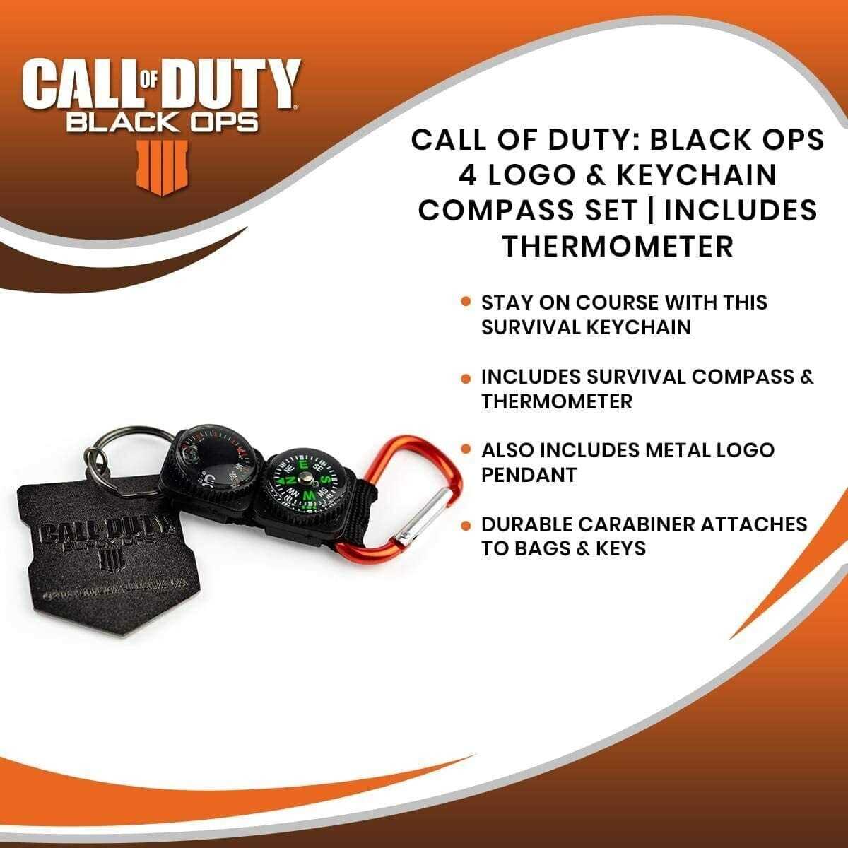 Call of Duty Ama-1575 Call of Duty: Black Ops 4 Logo & Keychain Compass Set